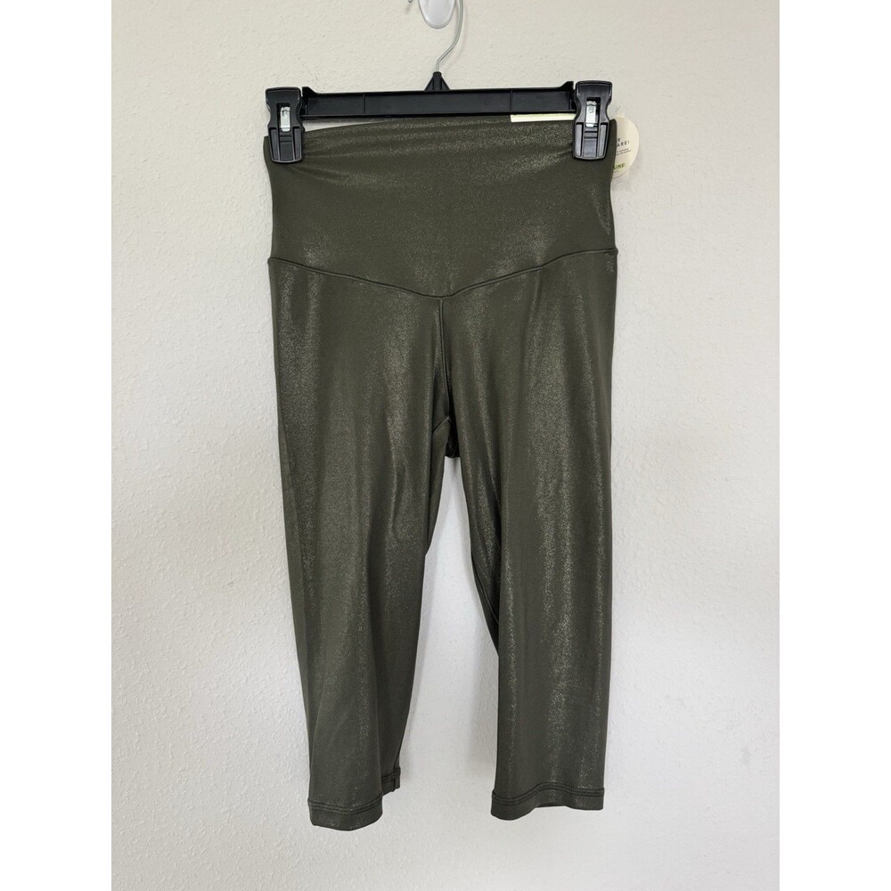 Aerie Offline Shimmer Crop Metallic Leggings Size M Athleisure Yoga Activewear